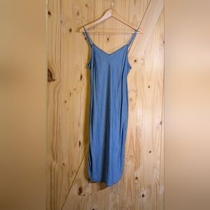 GAP Blue Sleeveless Slip Midi Dress